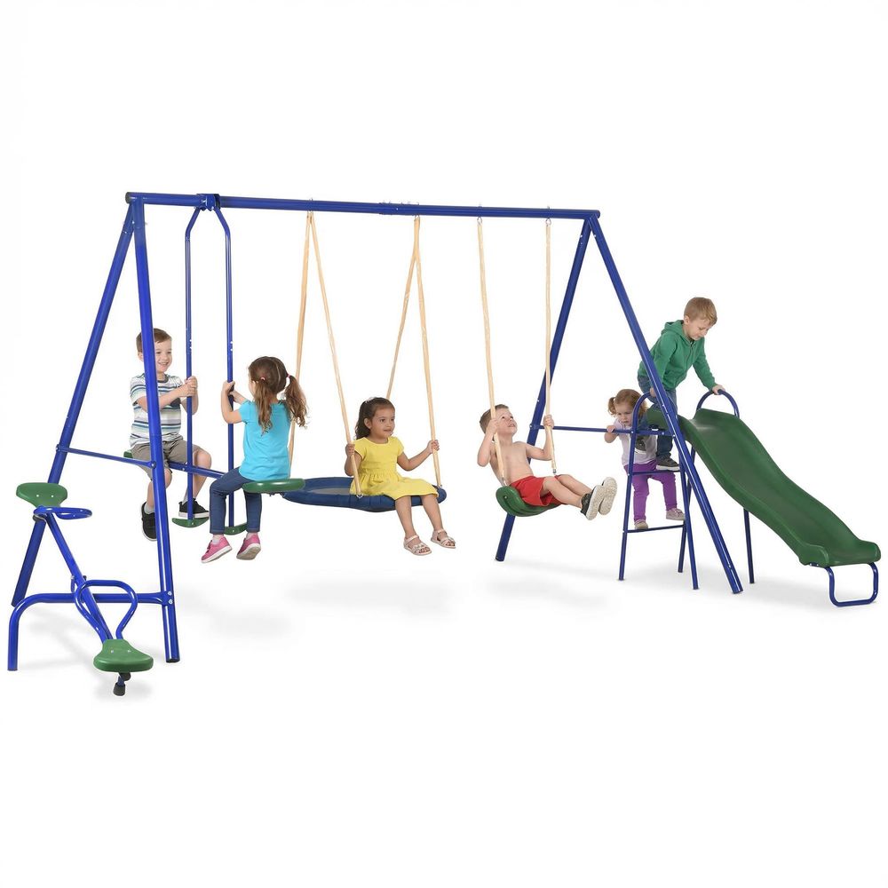 Swing Set for Backyard, 5 in 1 - Kids Outdoor Swing Set With Slide のレビューと価格