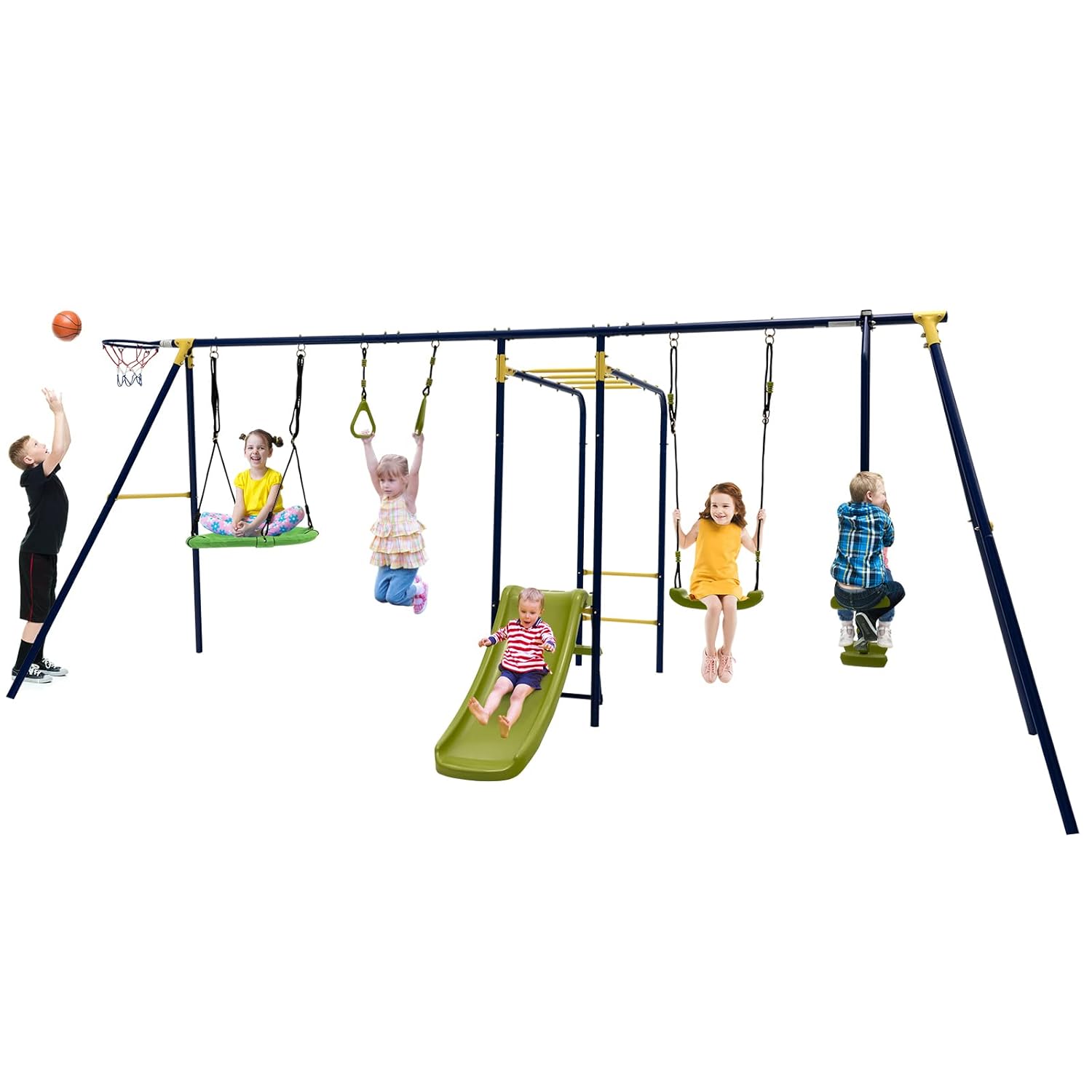 660lbs 7-in-1 Heavy Duty Kids  - Kids Outdoor Monkey Bar Set のレビューと価格