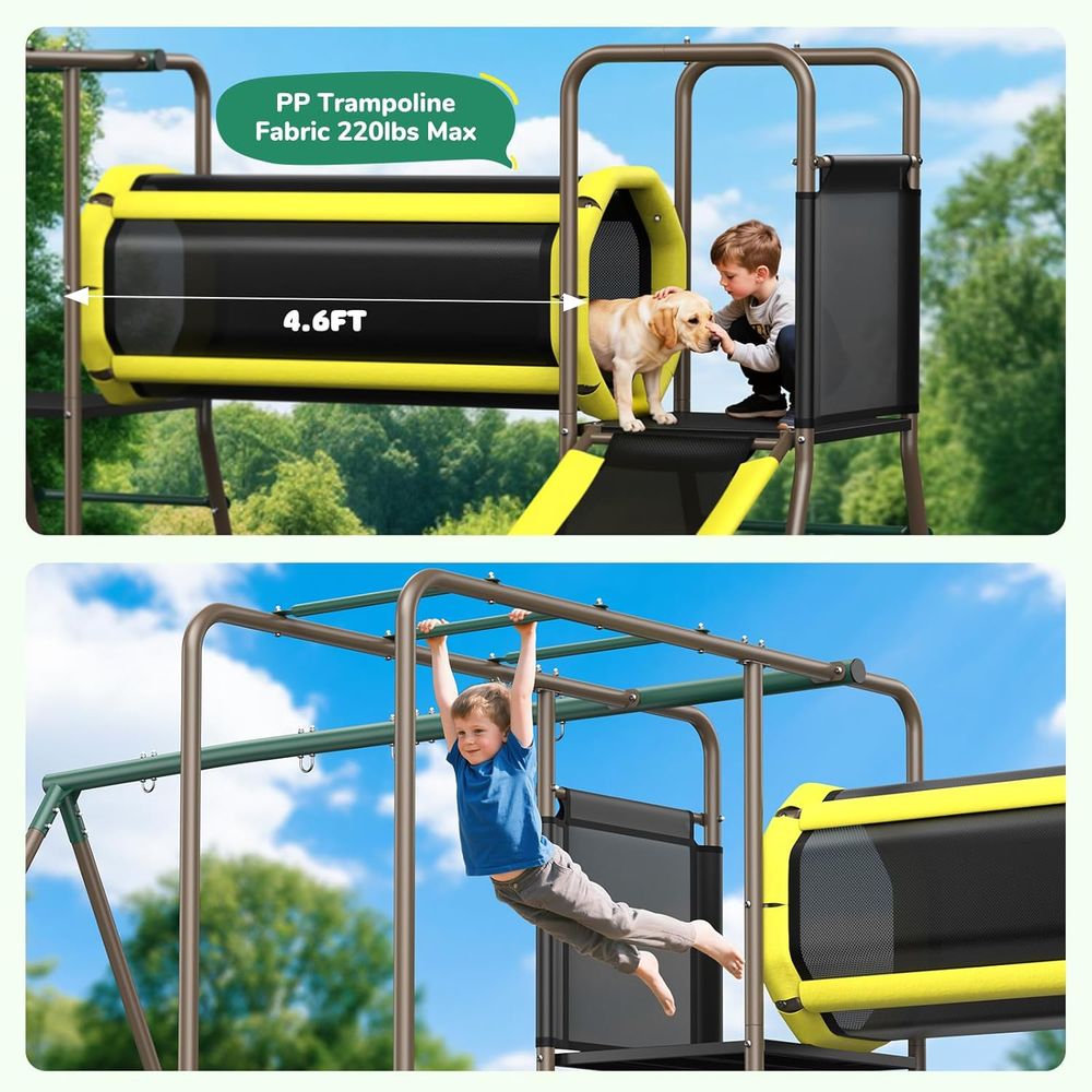 660lbs Swing Set with Slide,Cl - Kids Outdoor Monkey Bar Set のレビューと価格