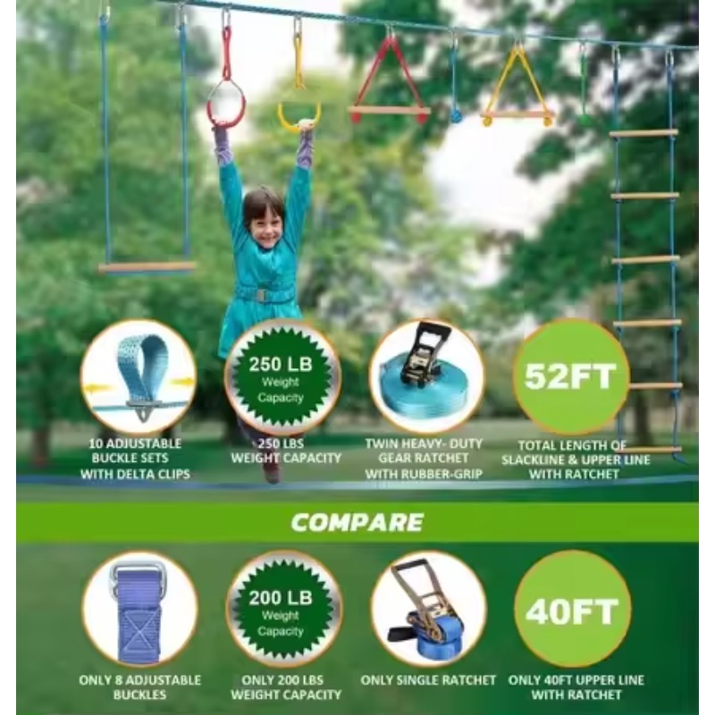 Warrior Obstacle Course Kit fo - Kids Outdoor Monkey Bar Set のレビューと価格