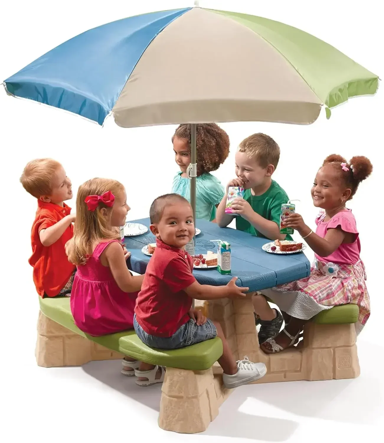 Hot salesNaturally Playful Kid - Kids Outdoor Table With Umbrella のレビューと価格