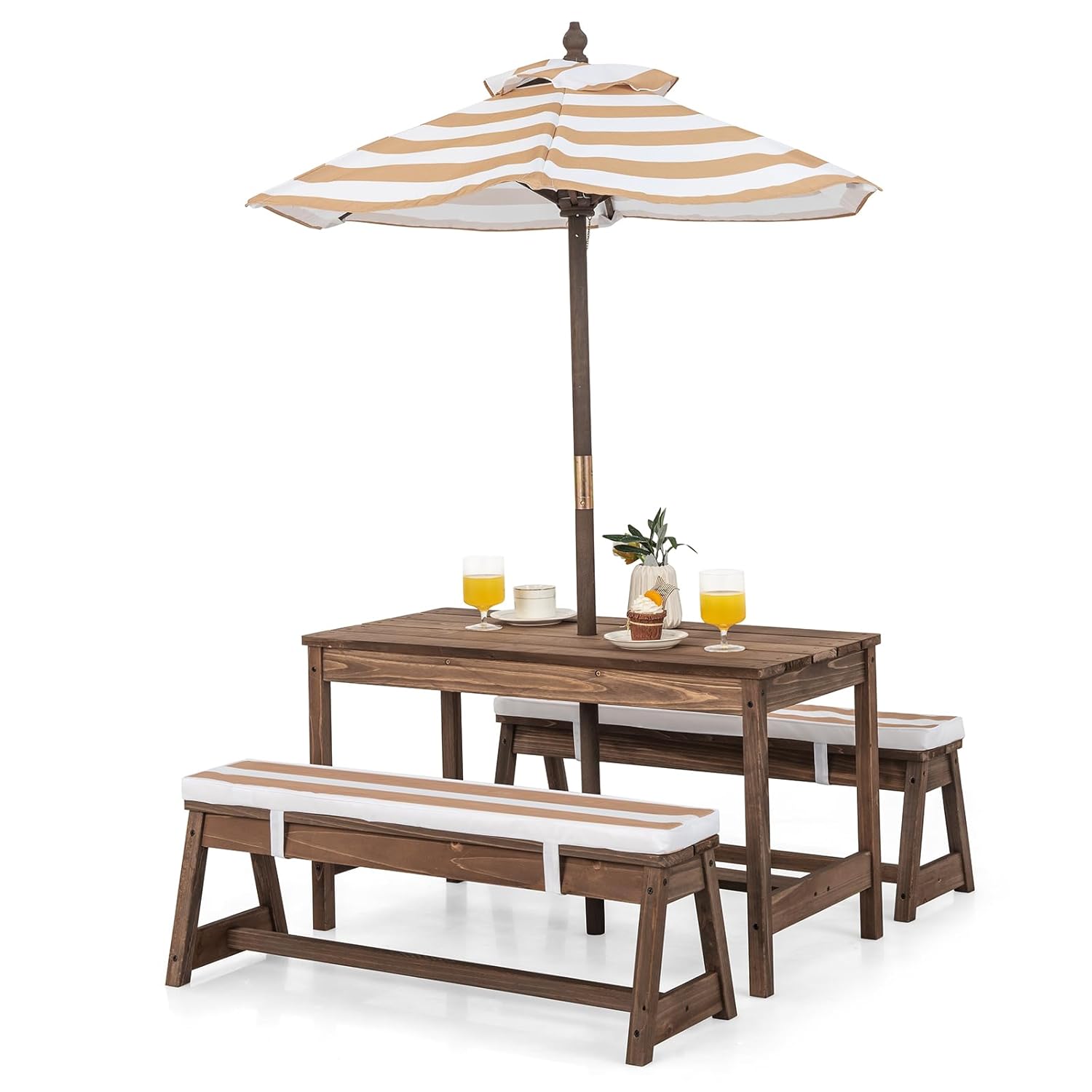 Kids Picnic Table, Outdoor Woo - Kids Outdoor Table With Umbrella のレビューと価格