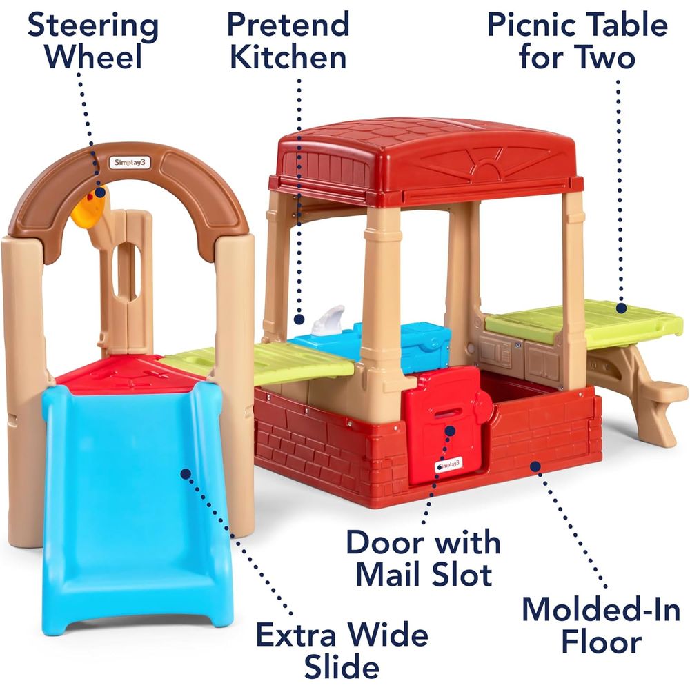 Simplay3 Sunny Slide and Climb - Kids Outdoor Picnic Table のレビューと価格