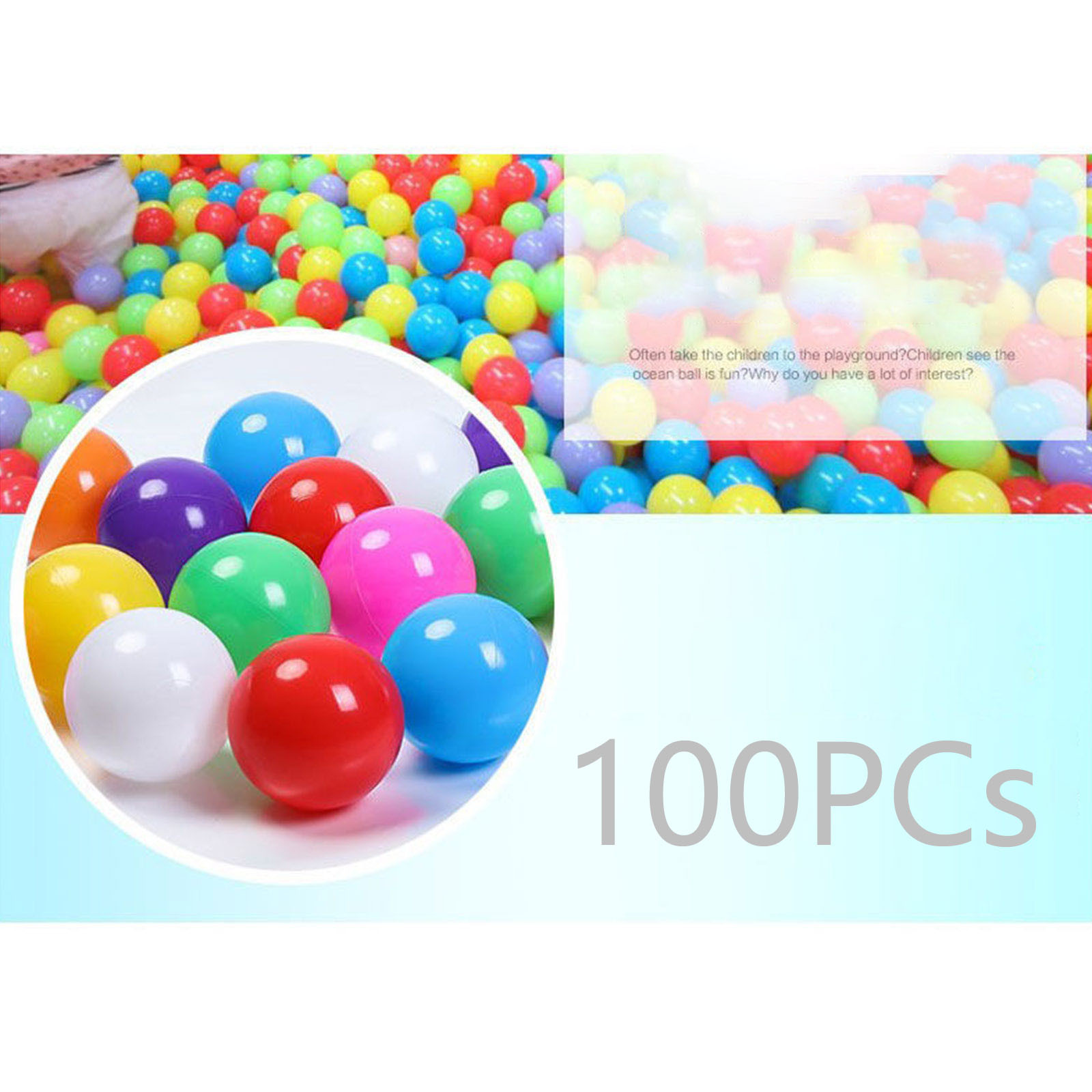 100PCS 55MM Baby Plastic Balls - Kids Outdoor Activity Centre のレビューと価格