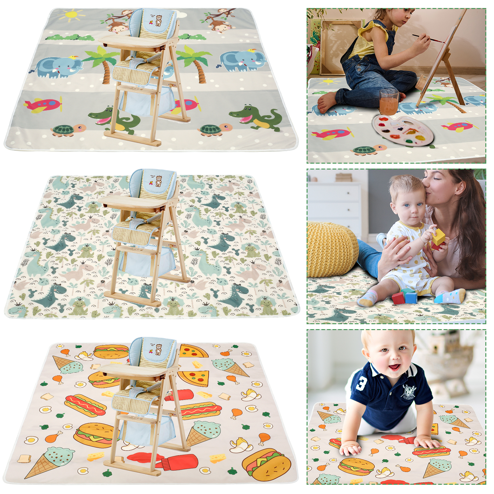 Baby Splat Mat for Under High  - Kids Outdoor Foldable Chair のレビューと価格