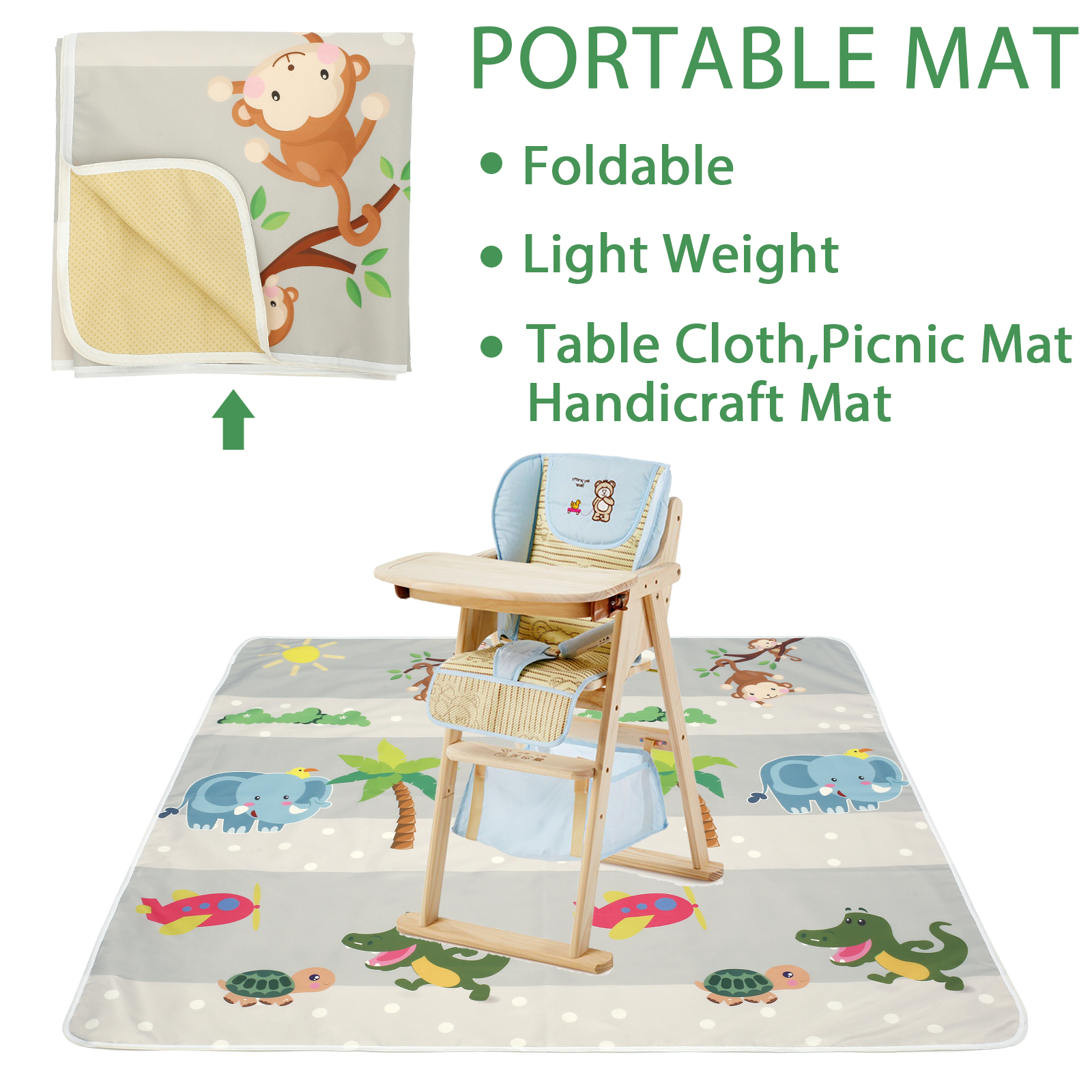 Baby Splat Mat for Under High  - Kids Outdoor Foldable Chair のレビューと価格