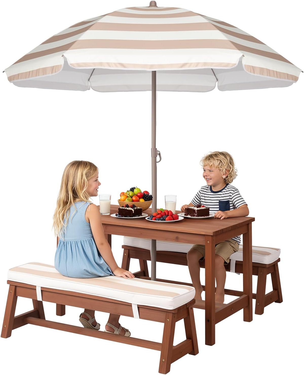 Kids Picnic Table Outdoor Wood - Kids Outdoor Table With Umbrella のレビューと価格