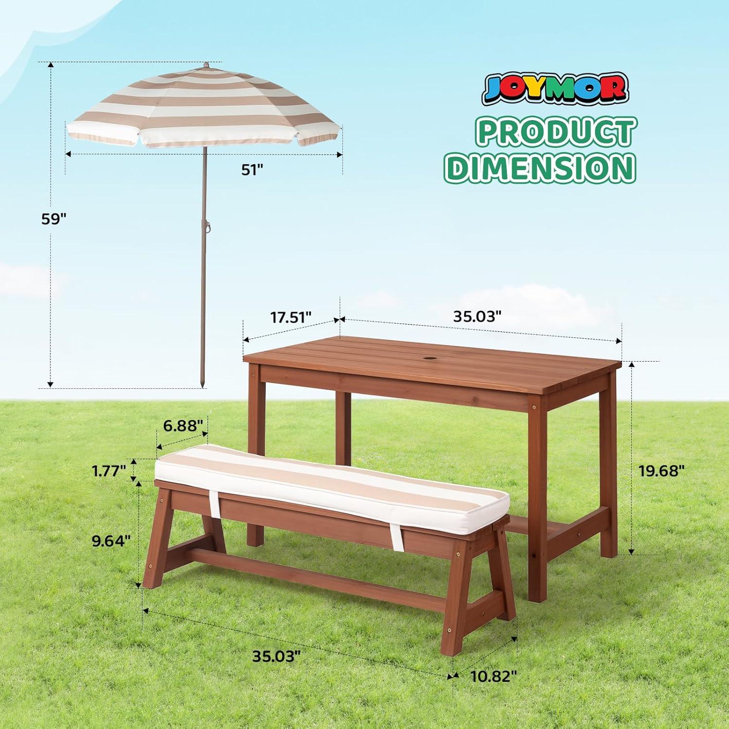 Kids Picnic Table Outdoor Wood - Kids Outdoor Table With Umbrella のレビューと価格