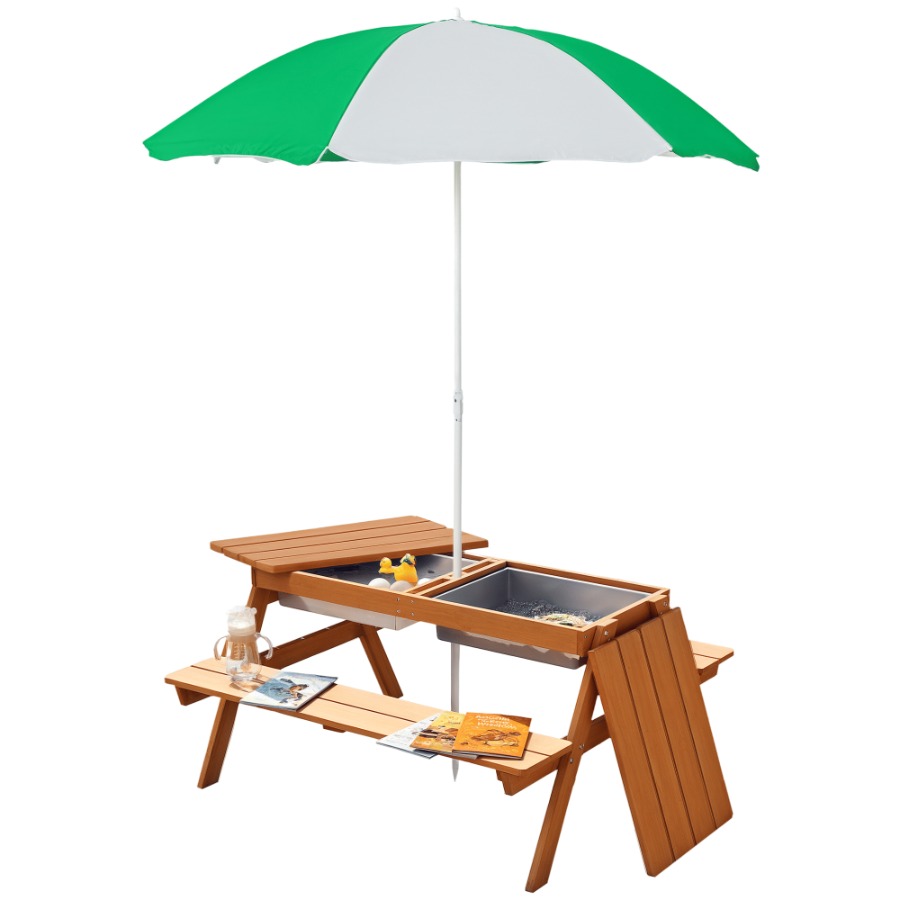 Outdoor wooden kids picnic tab - Kids Outdoor Table With Umbrella のレビューと価格