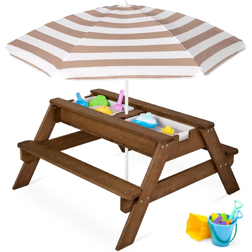 Kids Picnic Table with Umbrell - Kids Outdoor Table With Umbrella のレビューと価格