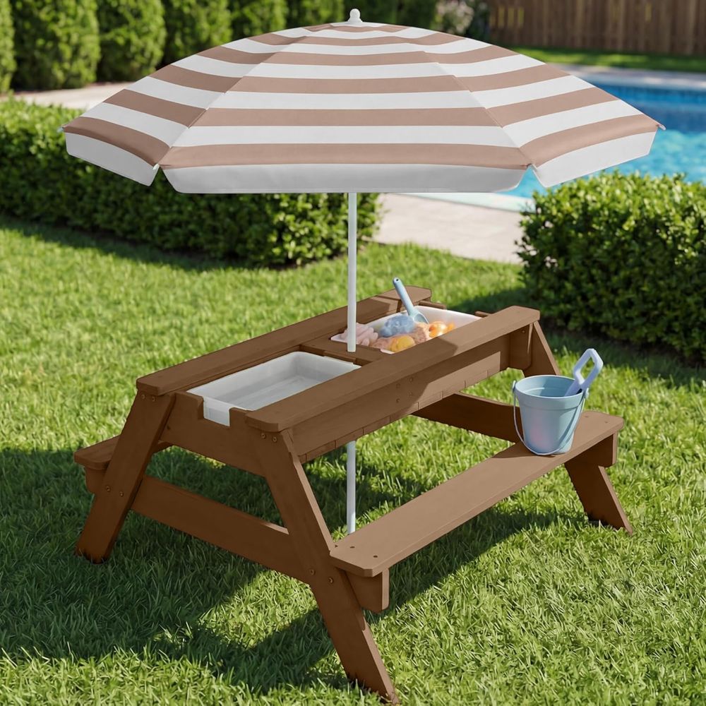 Kids Picnic Table with Umbrell - Kids Outdoor Table With Umbrella のレビューと価格