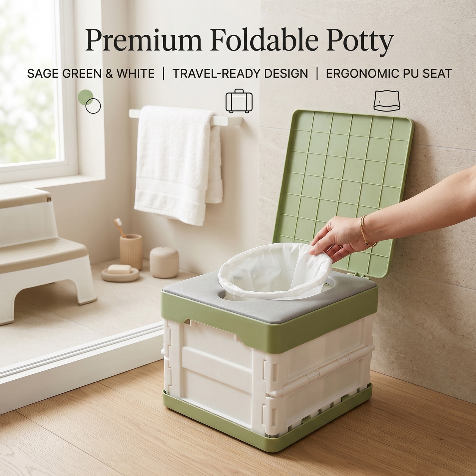 Portable Potty with PU Soft Se - Kids Outdoor Foldable Chair のレビューと価格