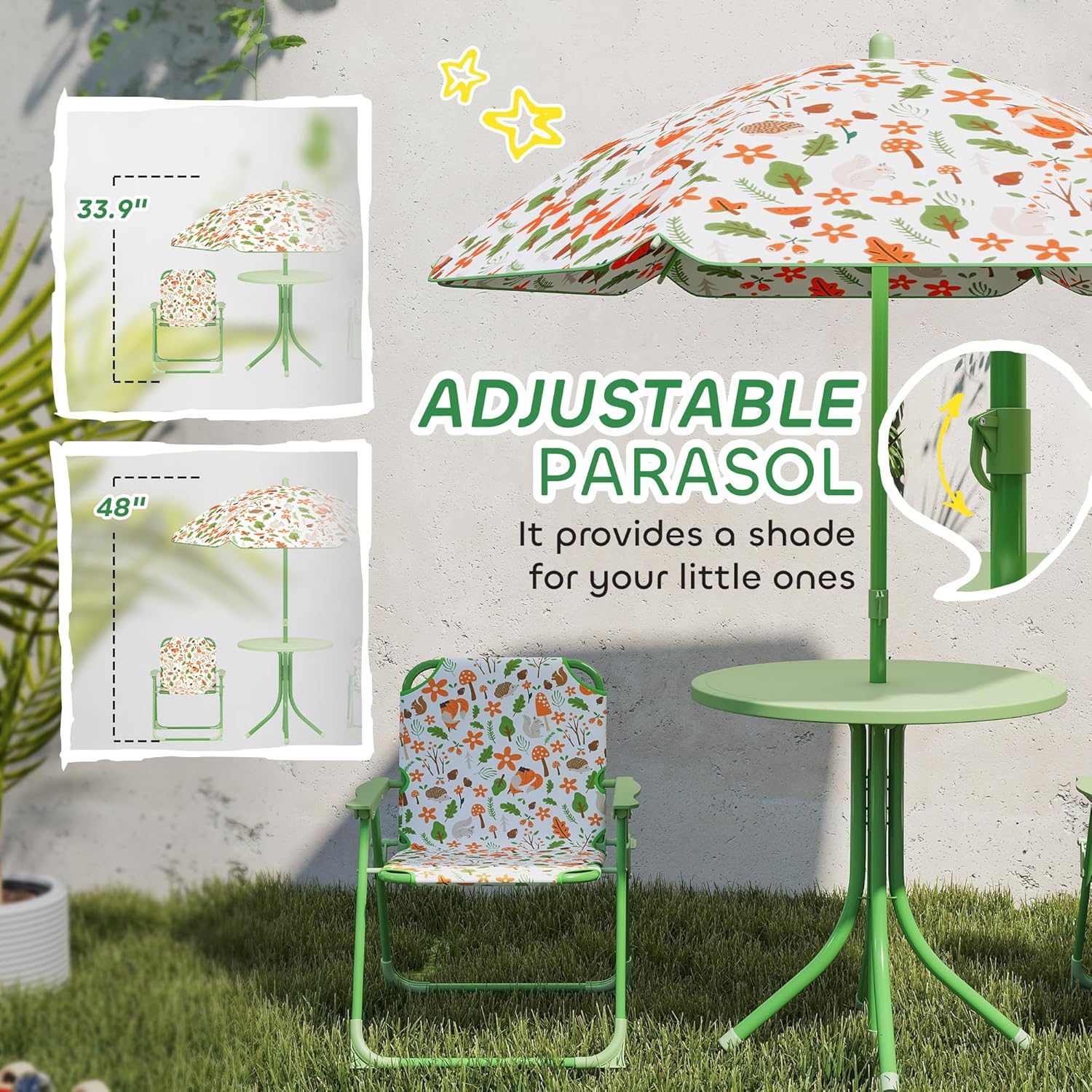 Kids Picnic Table Chair Set Fo - Kids Outdoor Foldable Chair のレビューと価格