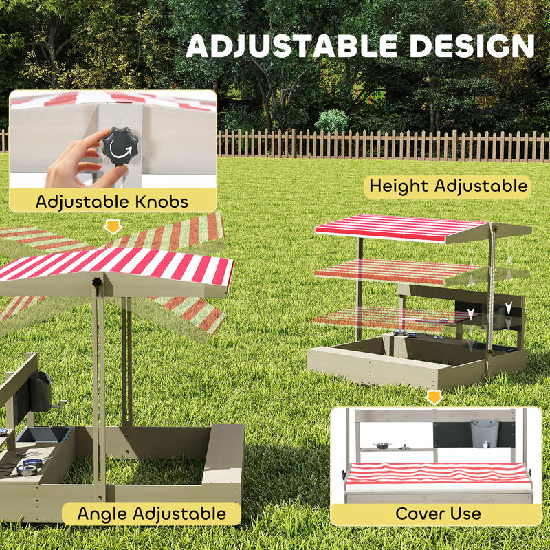 Outsunny Kids Sandbox with Hei - Kids Outdoor Kitchen のレビューと価格