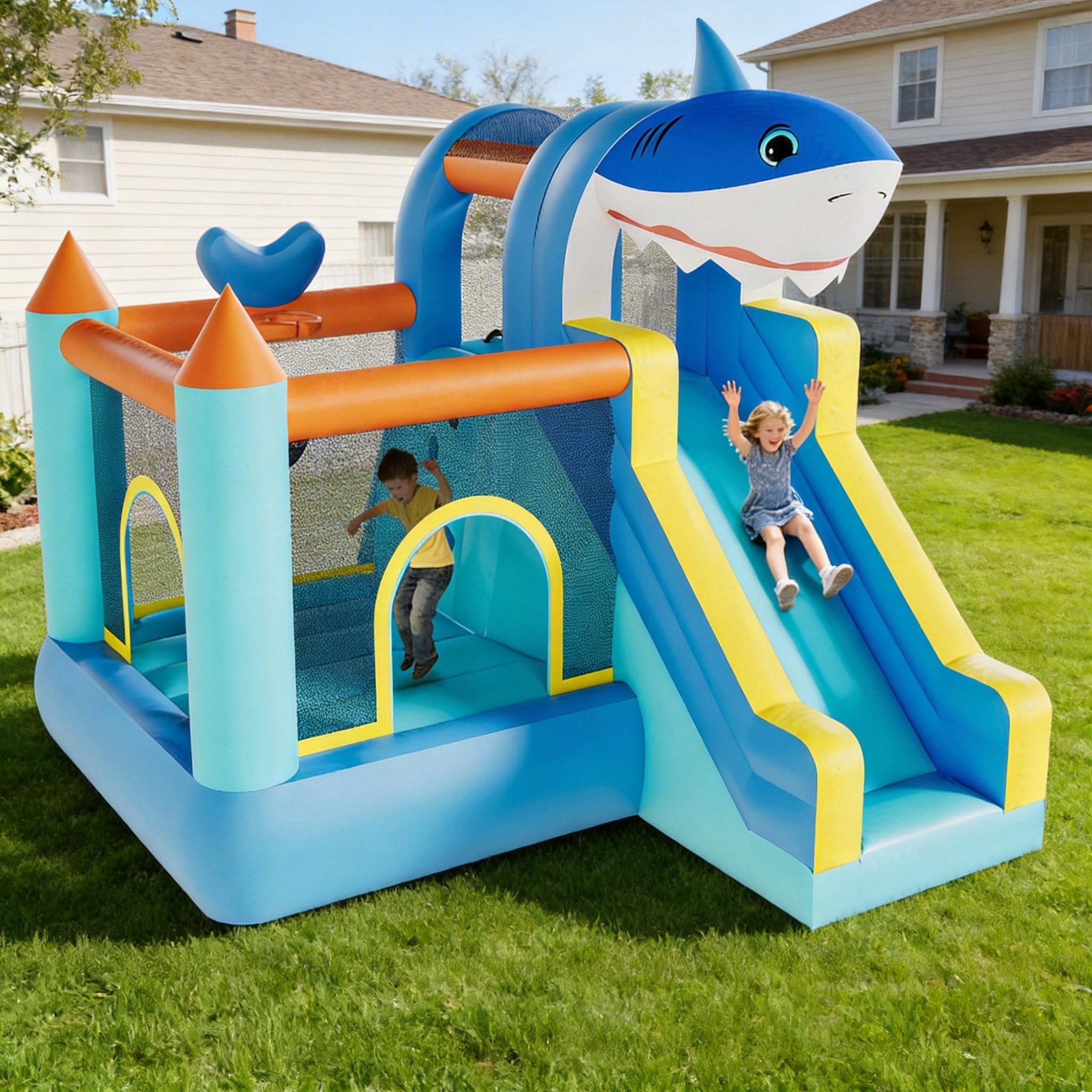 Inflatable Bounce House With S - Kids Outdoor Climbing Wall のレビューと価格