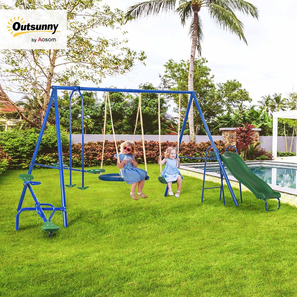 Swing Set for Backyard, 5 in 1 - Kids Outdoor Swing Set With Slide のレビューと価格