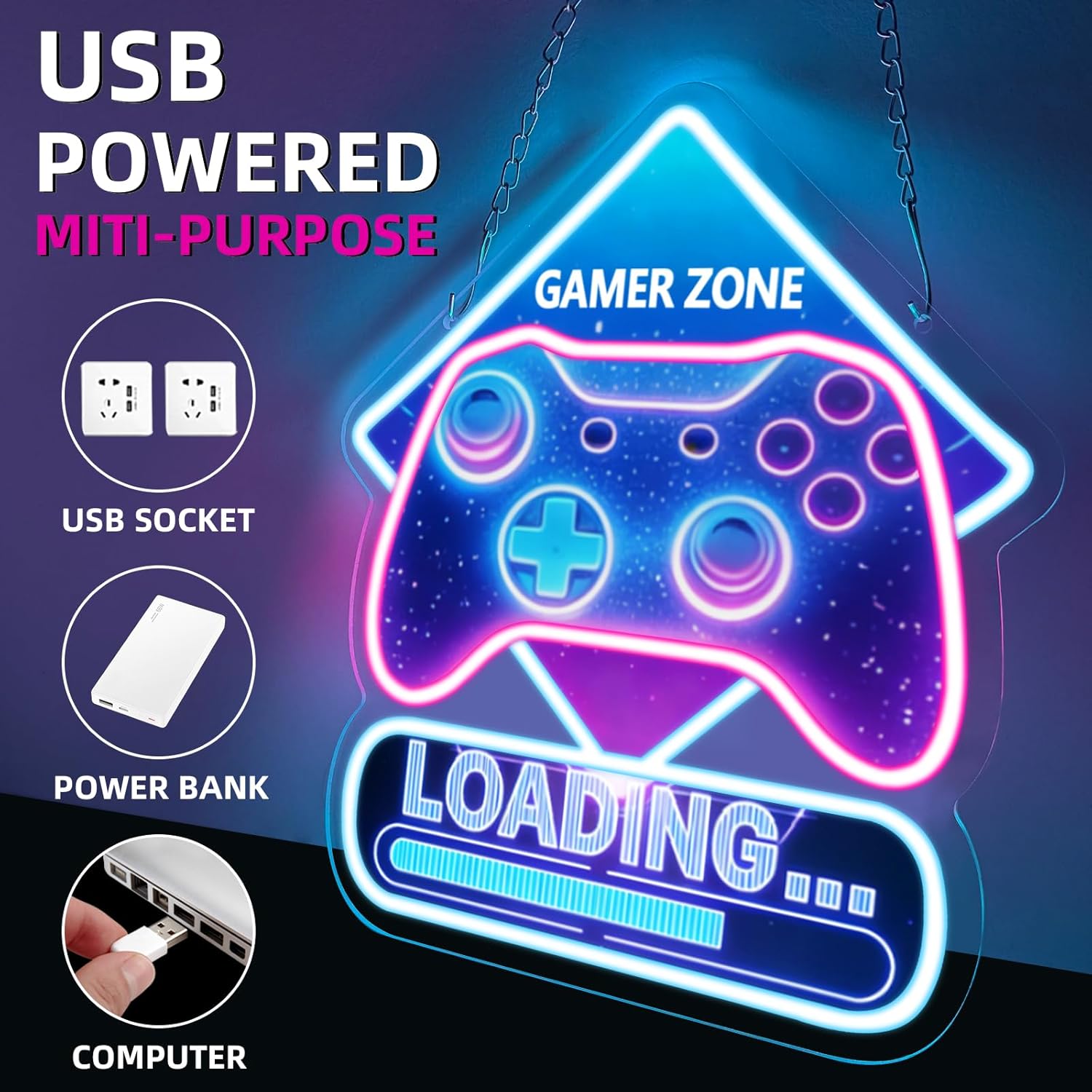Game Zone Loading Neon Sign Ar - Kids Outdoor Zone のレビューと価格