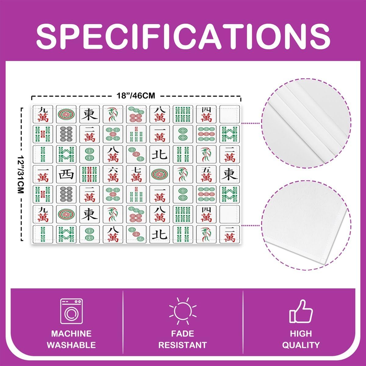 Chinese Game Placemats Set of  - Kids Outdoor Dining Set のレビューと価格