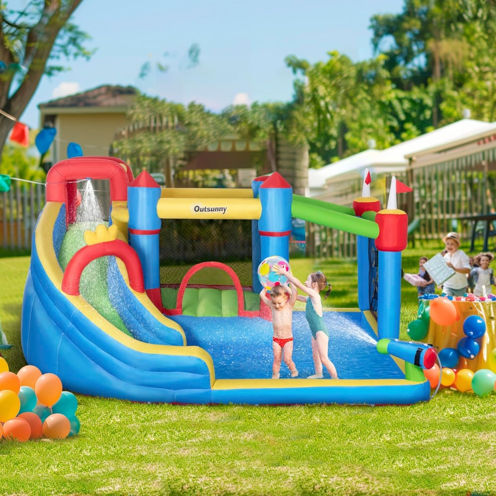 Inflatable Water Slide with Sp - Kids Outdoor Climbing Wall のレビューと価格