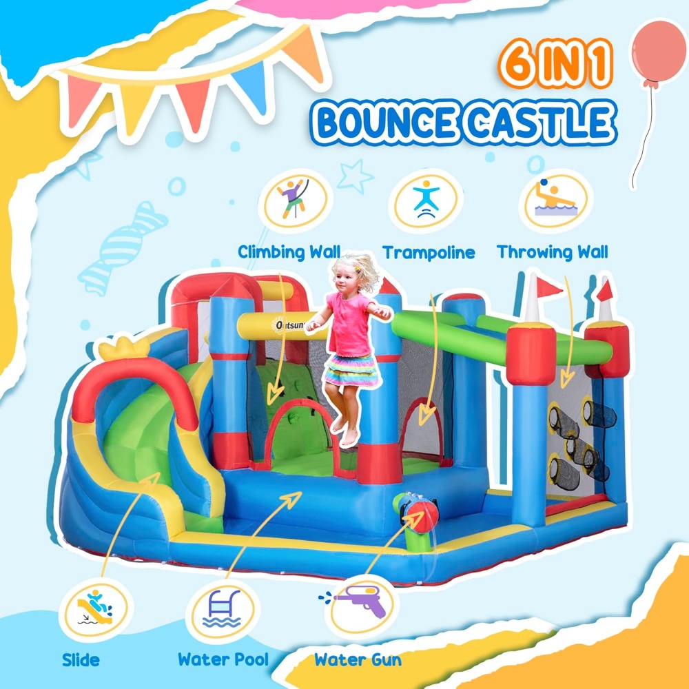 Inflatable Water Slide with Sp - Kids Outdoor Climbing Wall のレビューと価格