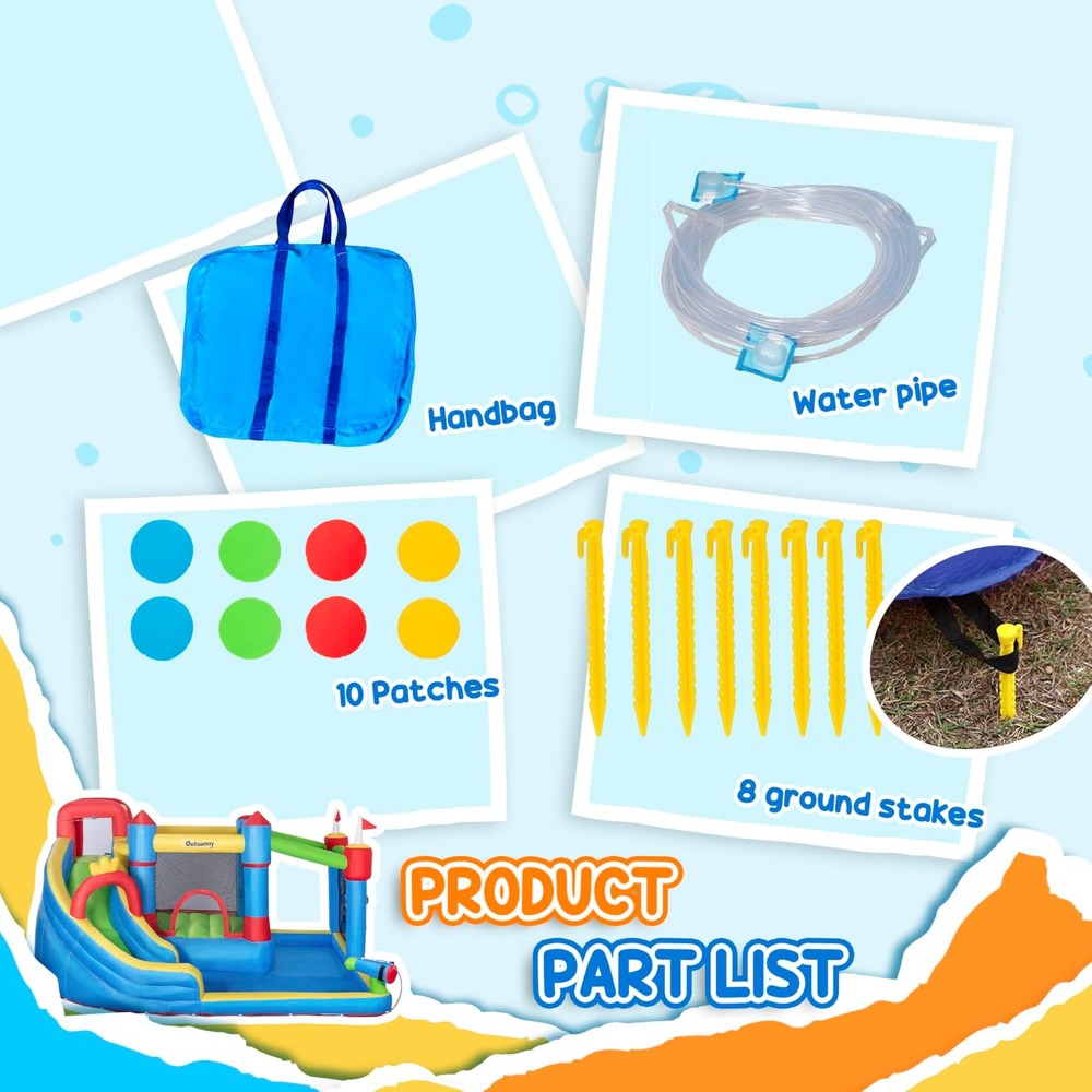Inflatable Water Slide with Sp - Kids Outdoor Climbing Wall のレビューと価格