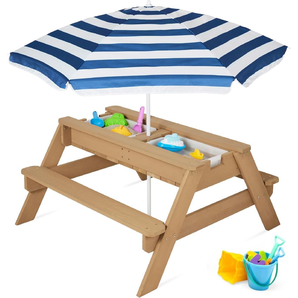 Kids Picnic Table with Umbrell - Kids Outdoor Table With Umbrella のレビューと価格