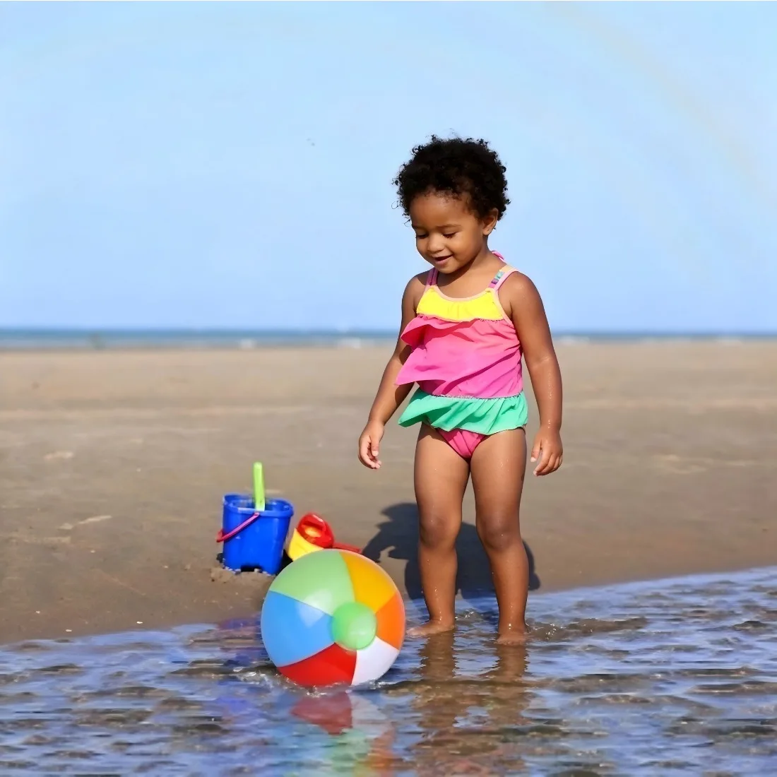 Rainbow Inflatable Beach Balls - Outdoor Games For Kids のレビューと価格