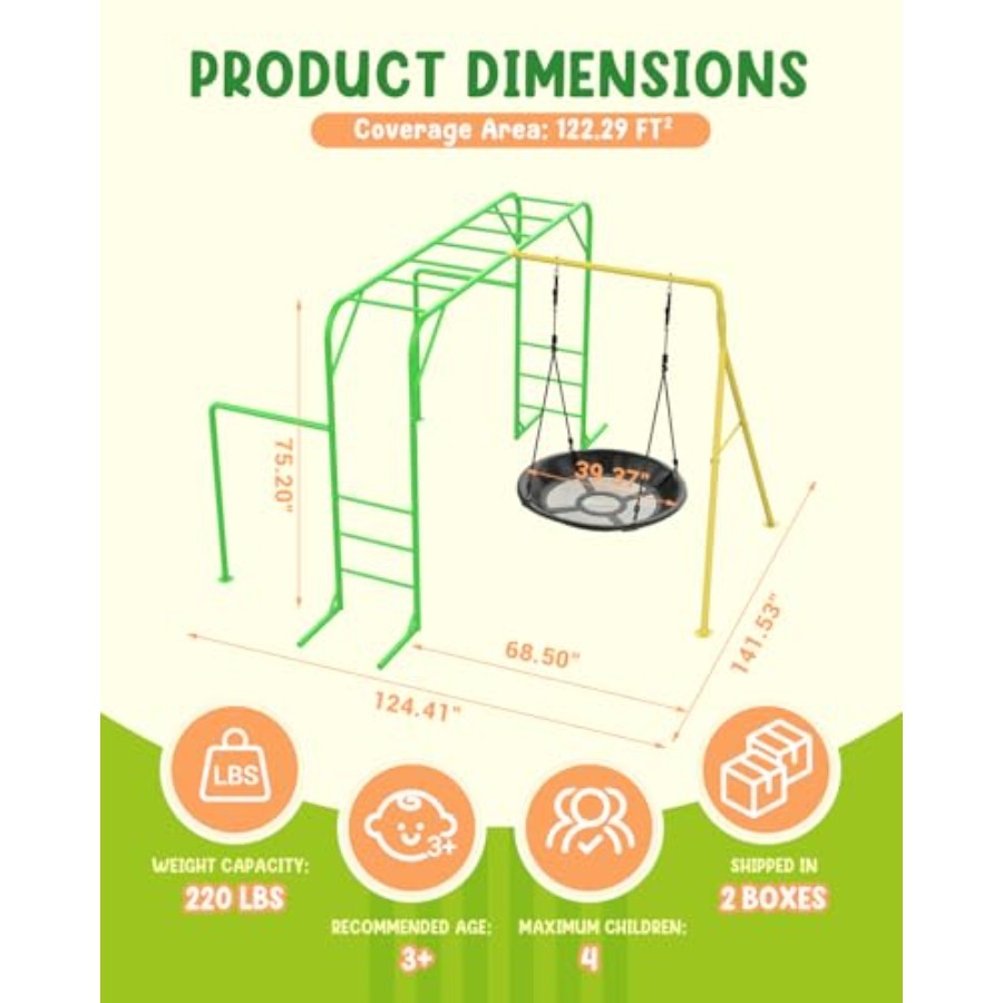 Monkey Bars Set for Backyard w - Kids Outdoor Monkey Bar Set のレビューと価格