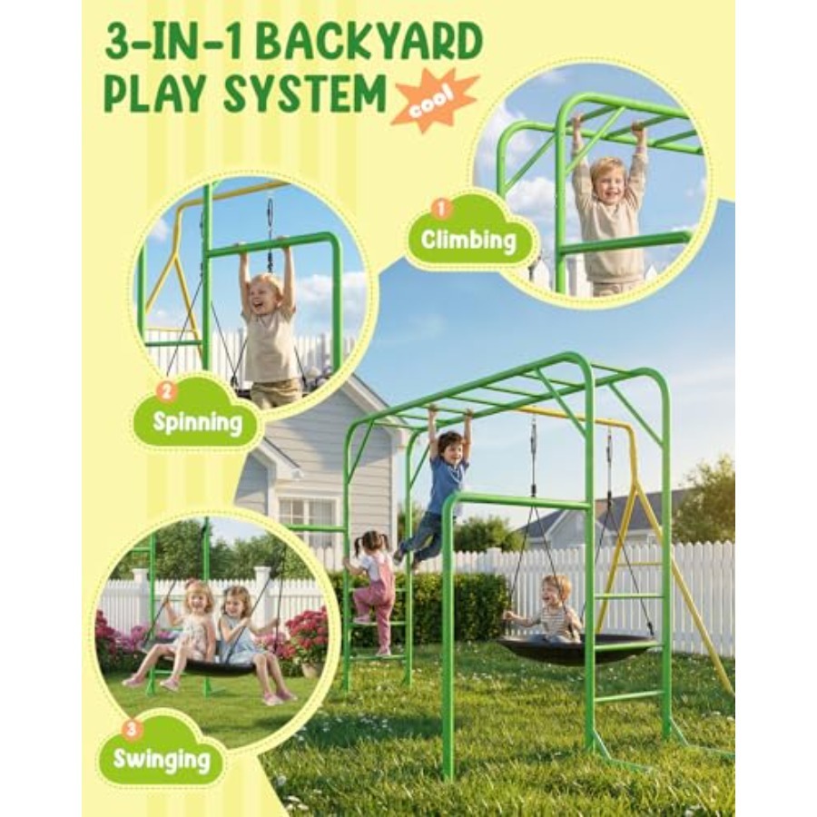 Monkey Bars Set for Backyard w - Kids Outdoor Monkey Bar Set のレビューと価格