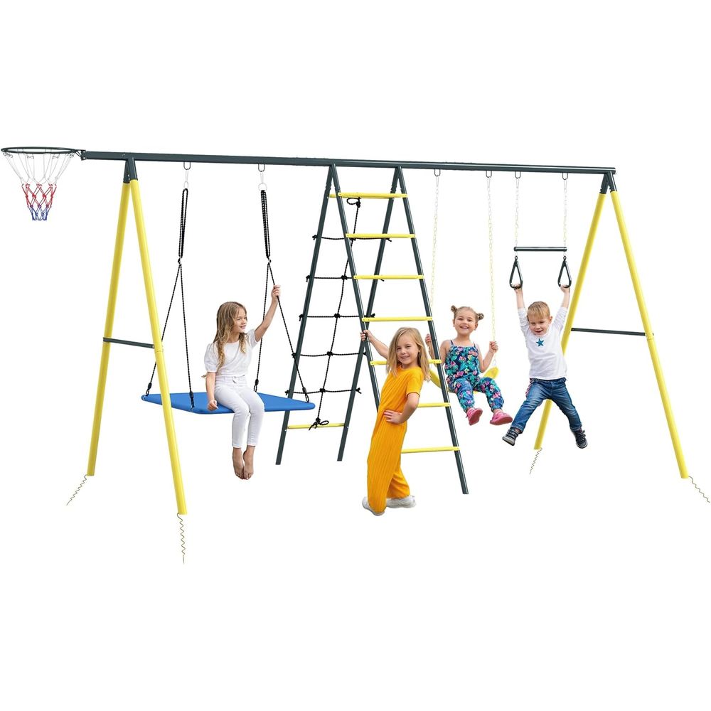 5-in-1 Heavy-Duty Outdoor Play - Kids Outdoor Swing のレビューと価格
