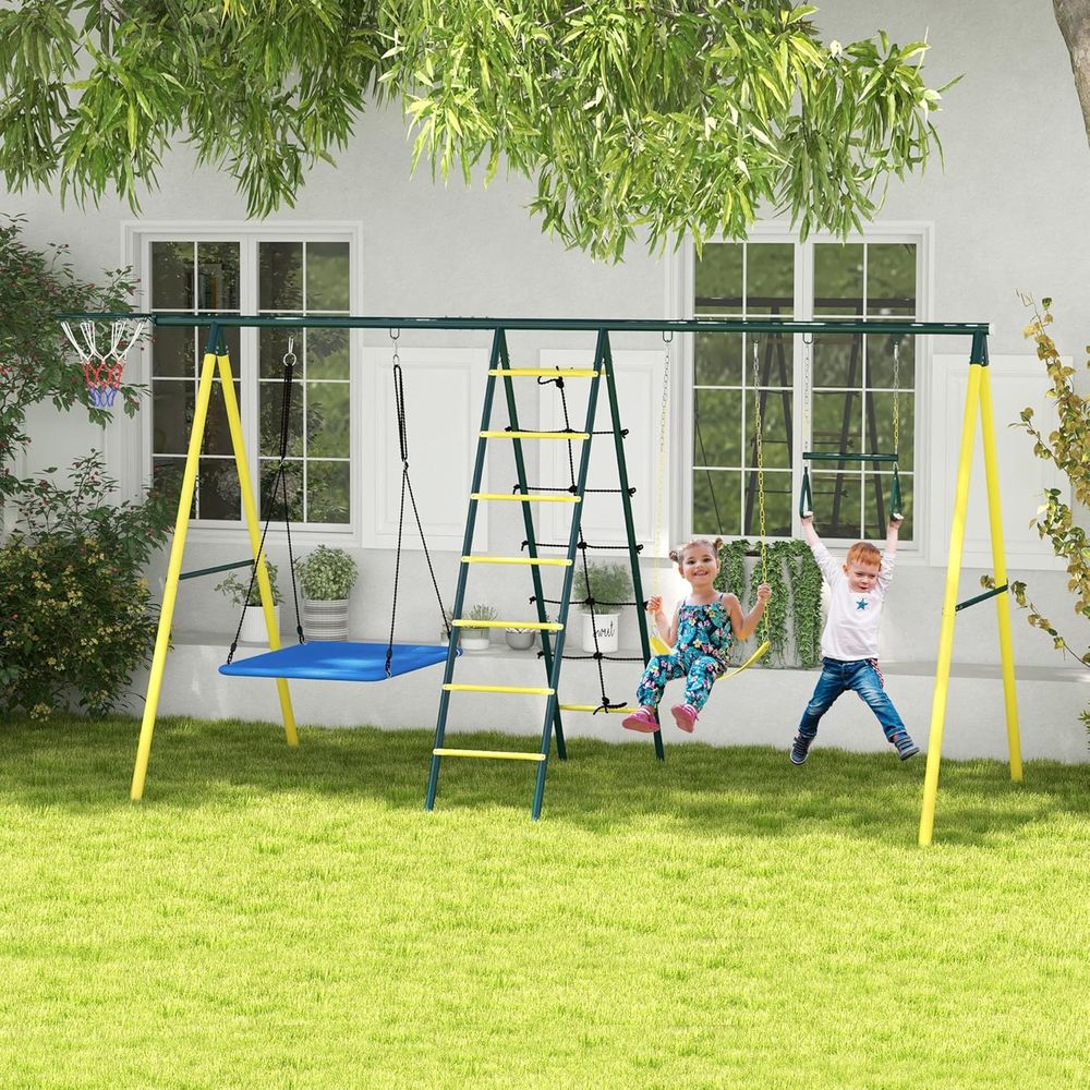 5-in-1 Heavy-Duty Outdoor Play - Kids Outdoor Swing のレビューと価格