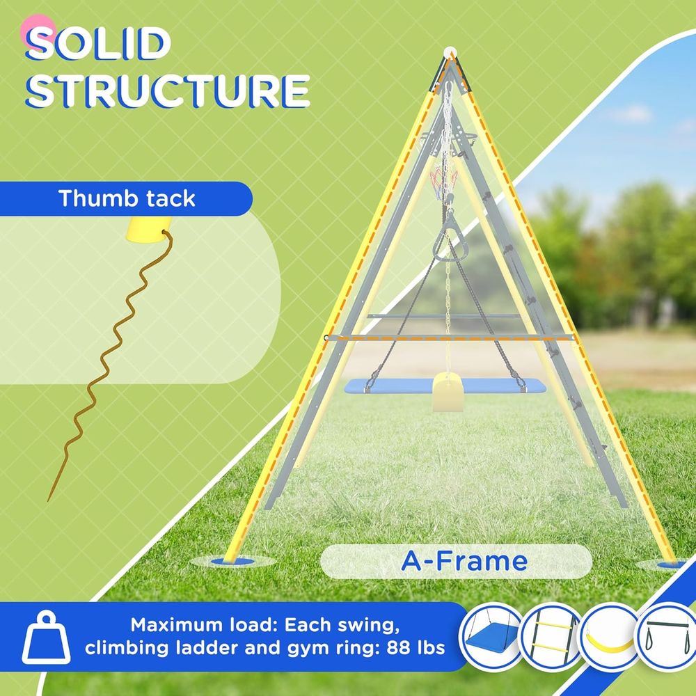 5-in-1 Heavy-Duty Outdoor Play - Kids Outdoor Swing のレビューと価格